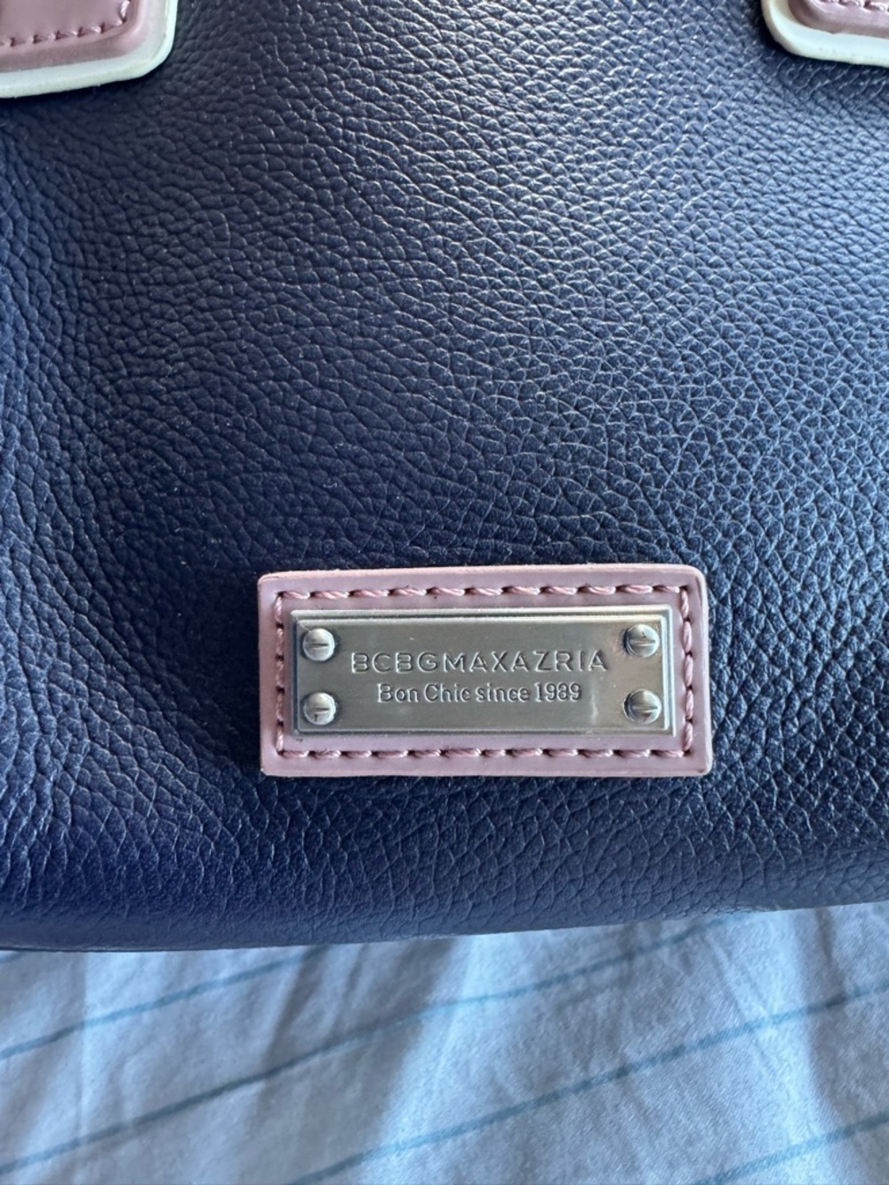 BCBGMAXAZRIA Colorblock Tote Bag in Navy, Beige & Dusty pink - Picture 5 of 5